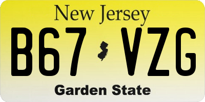 NJ license plate B67VZG