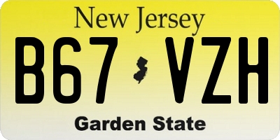 NJ license plate B67VZH