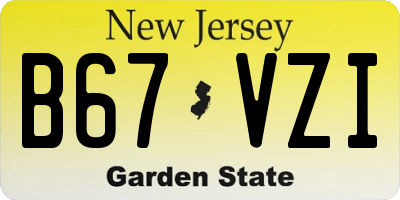 NJ license plate B67VZI