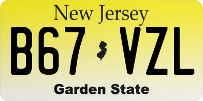 NJ license plate B67VZL