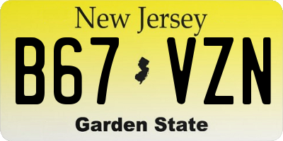 NJ license plate B67VZN