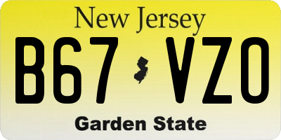 NJ license plate B67VZO