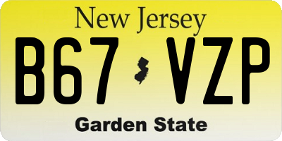 NJ license plate B67VZP