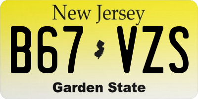 NJ license plate B67VZS