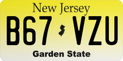 NJ license plate B67VZU
