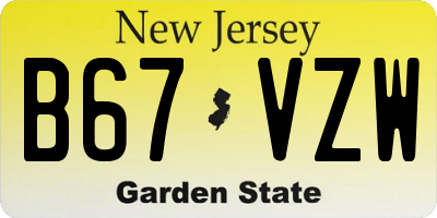 NJ license plate B67VZW
