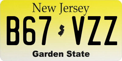 NJ license plate B67VZZ