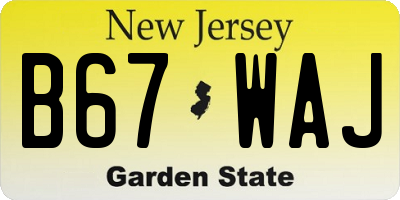 NJ license plate B67WAJ