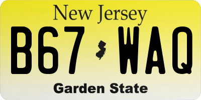NJ license plate B67WAQ