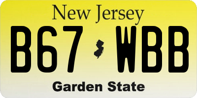 NJ license plate B67WBB