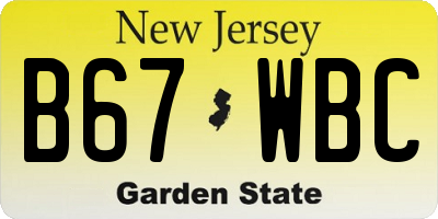 NJ license plate B67WBC