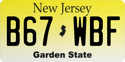 NJ license plate B67WBF