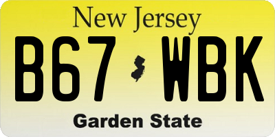NJ license plate B67WBK