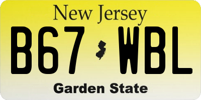NJ license plate B67WBL