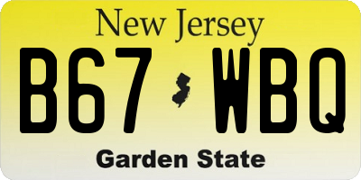NJ license plate B67WBQ