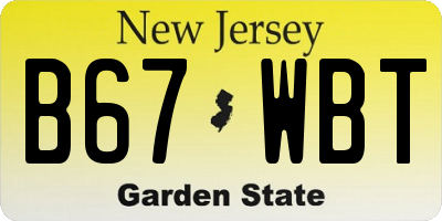NJ license plate B67WBT