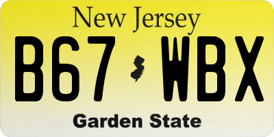 NJ license plate B67WBX