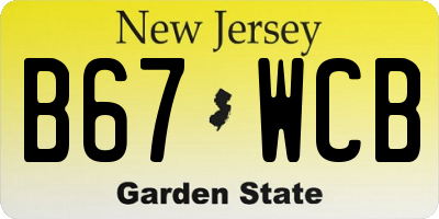NJ license plate B67WCB