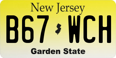 NJ license plate B67WCH