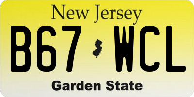 NJ license plate B67WCL