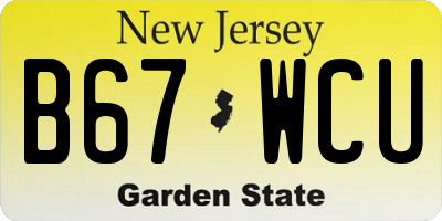 NJ license plate B67WCU