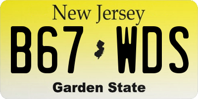 NJ license plate B67WDS