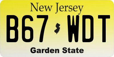 NJ license plate B67WDT
