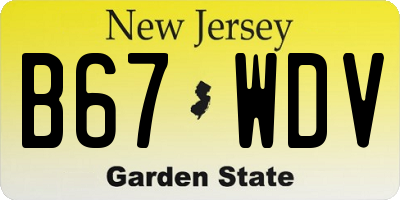 NJ license plate B67WDV