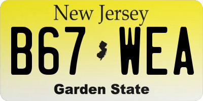 NJ license plate B67WEA