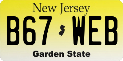 NJ license plate B67WEB