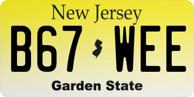 NJ license plate B67WEE
