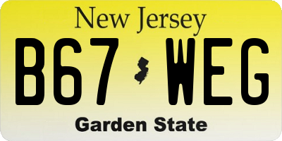 NJ license plate B67WEG
