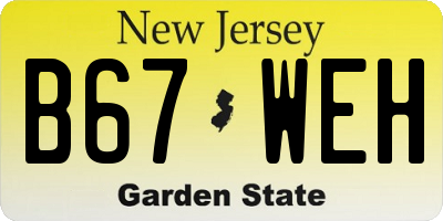 NJ license plate B67WEH