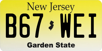 NJ license plate B67WEI