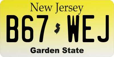 NJ license plate B67WEJ