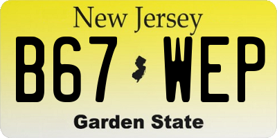 NJ license plate B67WEP