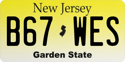 NJ license plate B67WES