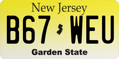 NJ license plate B67WEU
