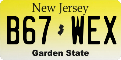 NJ license plate B67WEX