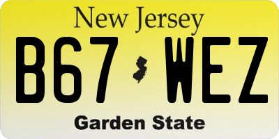 NJ license plate B67WEZ