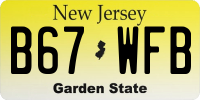 NJ license plate B67WFB