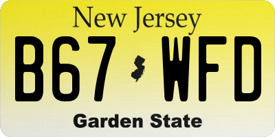 NJ license plate B67WFD