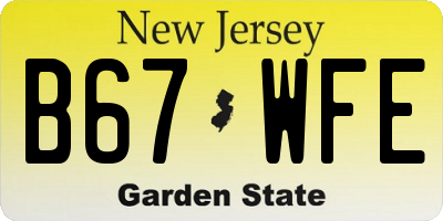 NJ license plate B67WFE