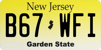 NJ license plate B67WFI