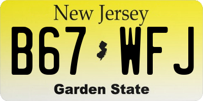 NJ license plate B67WFJ