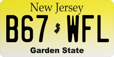 NJ license plate B67WFL