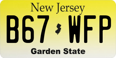 NJ license plate B67WFP