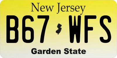 NJ license plate B67WFS