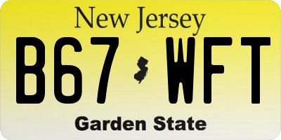 NJ license plate B67WFT