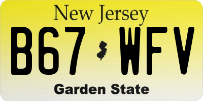 NJ license plate B67WFV
